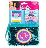 Joy Toy Barbie Set Accessori con 6 Elastici, 2 pinze per Capelli con Fiocchi e borsettina con Pailettes magiche, Multicolore, ...