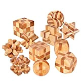 Joyeee 12Pcs Rompicapo Torsione Cube Puzzle Game in Legno, Gioco di Mente IQ Test 3D Puzzle ad Incastro Brain Teaser, ...