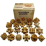 Joyeee 18 Pezzi Legno Rompicapo Torsione Cube Puzzle Game 3D - Gioco di Mente Cubo #1