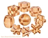 Joyeee 9 Pezzi Set Legno Rompicapo Cube Puzzle Game 3D - Gioco di Mente Cubo #4- Classici Puzzle di Set ...