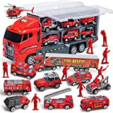 JOYIN 10 in 1 Camion dei Pompieri Giocattoli Macchina dei Pompieri Veicoli Vigili del Fuoco Bambini Per Giochi Pompieri