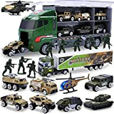 JOYIN 10 in 1 Camion Militare Giocattolo Set per Bambini Veicolo Mini Battle Car Toy Set
