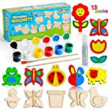 JOYIN 12 Kit di pittura artistica e artigianale con magnete in legno per bambini, decora il tuo regalo di pittura, ...