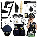 JOYIN 14 pezzi Polizia giocattolo kit Costume kit poliziotto ufficiale da gioco per Halloween Dress Up Party Giochi di ruolo