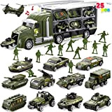 JOYIN 14in1 die-cast camion militare veicolo dell'esercito set di giocattoli con uomini soldato, mini auto da battaglia giocattolo in camion ...