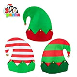 JOYIN 3 pezzi di Cappelli di feltro da elfo colorato con campanellini sonagli per festa Natale Vacanze Taglia Unica Unisex ...