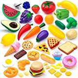 JOYIN 50 pezzi di giocattoli alimentari cibo giocattoli accessori cucina gioco educativo di ruolo con frutta pane verdura per bambini