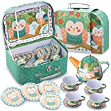 JOYIN Owl Garden Pretend - Set da tè per feste e bambini Set da tè giocattolo