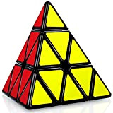JQGO Pyramid Cube Triangolo Magico, Pyramid Pyraminx Magic Cube con PVC Adesivo, Puzzle Rompicapo per Adulti e Bambini, Nero