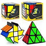 JQGO Speed Cube Magic Set, Speedcube Bundle con 2x2 3x3 Fenghuolun Piramide Cube, 4 Pack Magic Puzzle Cubes Cubo Magico ...