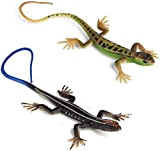 JSY 2 pz/Set Simulazione Amphibian Reptile Gecko Lizard Giungla Animali Animale Selvatico Solido Modello Statico Gomma Giocattolo Gomma Boy Girl ...