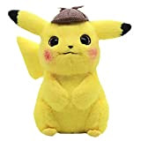 JTWMY Detective Pikachu Peluche Giocattoli | 28 CM Peluche Toy| Carino Movie Anime, Compleanno Regali di Giocattoli per Bambini
