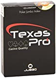 Juego- Carte da Gioco Texas Hold'em-100% Plastica, Colore Nero, JU90033