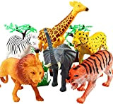 Jumbo Jungle Animali Giocattolo in Plastica Set da 12 pezzi (20cm), Animaletti della Giungla Realistici per Bambini, Perfetti per Giocare ...