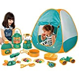 JUNIPI Set Tenda da Campeggio Giocattoli per Bambini | Tenda da Gioco Pop-up da 21 Pezzi con Attrezzi da Campeggio ...