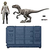 Jurassic World Cofanetto Cage e Dinosauro in Furie (9,5 cm) con 1 statuetta esclusiva Soyona, 1 action figure Atrociraptor e ...