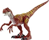 Jurassic World - Colpo Selvaggio Velociraptor Rosso Snodato, Giocattolo per Bambini 4+Anni, HBX31