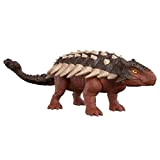 Jurassic World - Jurassic World: Il Dominio Roar StrikersAnchilosauro Dinosauro Erbivoro Action Figure, con ruggito, attacco con colpo di coda ...