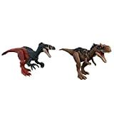 Jurassic World - ROAR STRIKERS Rajasaurus & Dominion Attacco Ruggente Megaraptor action figure, Dinosauro con mossa d'attacco e suoni, Giocattolo ...