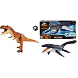 Jurassic World T-Rex Super Colossale Articolato, Dinosauro Extra Large & Dinosauro Mososauro Protettore degli Oceani con Mascella Mobile