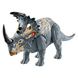 Jurassic WorldColpisci e Ruggisci Dinosauro Sinoceratopo, con Movimenti e Suoni, Giocattolo per Bambini 4+ Anni, GMC98