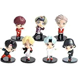 K-POP BTS Mini statuette, 7 pezzi, di Bangtan Boys, mini topper per torta, mini statuetta giocattolo in PVC, giocattolo per ...