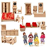 KABENFIS 5 Set di accessori per mobili per casa delle bambole con una famiglia di 6 bambole Decorazione Giochi di ...