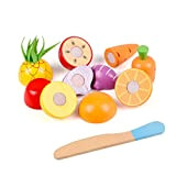 KABENFIS Giocattoli alimentari in legno finti giocattoli da taglio da cucina per bambini, ragazzi e ragazze