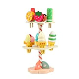 KABENFIS Set di gelati in legno da 11 pezzi Giocattoli finti per giochi di ruolo per bambini