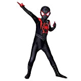 KACLCH Festivo Party cosplay Costume da supereroe Miles Morales per bambini, Travestimento Tuta fantasia Disguise jumpsuit 110-120