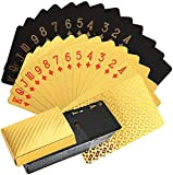 KAHEIGN 2 Mazzo di Carte da Gioco, Lamina 24k Carte da Poker Impermeabili Diamante Carte da Gioco Strumento Professionale per ...