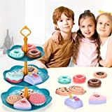 KARLOR Set da cucina per bambini, giocattolo da cucina, con supporto per dessert, biscotti, torta, muffin per giochi di ruolo, ...