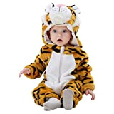 Katara 1778 Costume Tigre Neonati Bambini Tuta Kigurumi Animale Pigiama Intero con Cappuccio Bambino 6-12 Mesi
