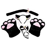 KEESIN Gatto Cosplay Set peluche artiglio guanti gatto gattino orecchie coda collare zampe carino adorabile costume per il set per ...