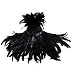 keland Costume di Halloween con Colletto di Piume e Scialli in Stile Gotico (nero-01)