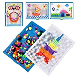 Kesote 300 PCS Chiodini di Puzzle 3D Mosaico Giochi per Bmbini Chiodini di Fai da Te Buon Regalo per Bambini