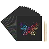 Kesote Set di Scratch Block-Notes 100 Foglietti da Grattare + 2 Penne di bambù Biglietti con Scrittura Colorata Blocco di ...
