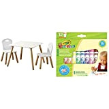 Kesper 17712 tavolino Per Bambini Con 2 sedie, color Bianco, 3 Unità, 8000 g & Crayola Mini Kids – Pennarelli Lavabili con ...