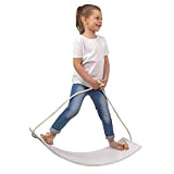 KiddyMoon Tavola Di Equilibrio Corda In Legno Per Bambini Montessori, Bianco - Feltro