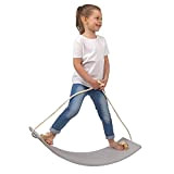 KiddyMoon Tavola Di Equilibrio Corda In Legno Per Bambini Montessori, Grigio - Feltro