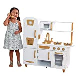 KidKraft 53445 Cucina Giocattolo in Legno per Bambini Vintage con 27 accessori per cucinare incluso, Elegantea Bianca, Colore, Esclusivo Amazon