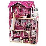 KidKraft 65093 Casa delle Bambole in Legno Amelia per Bambole di 30 cm con 15 Accessori Inclusi e 3 Livelli ...