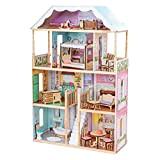 KidKraft-Charlotte Casa Legno per Bambole di 30 Cm con 14 Accessori Inclusi e 4 Livelli di Gioco, Multicolore, 65956