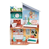 KidKraft-Emily Casa Legno per Bambole di 30 Cm con 10 Accessori Inclusi e 3 Livelli di Gioco, 65988