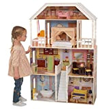 KidKraft-Savannah Casa legno con mobili e accessori, set di gioco con 4 livelli per bambole da 30 cm, Multicolore, 706943650233