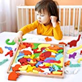 Kidmigo Blocks Puzzle in legno, per puzzle bambini 3 anni in legno, 3D Giocattoli Montessori Puzzle con animali colorati Giocattoli ...