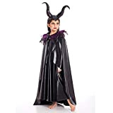 Kids Girl Movie Maleficent Costume Strega cattiva Vestito cosplay Halloween Fantasia Party Fancy Dress