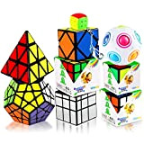 KidsPark Cubo Magico Speed Cube Set 2x2 3x3 4x4 Pyramid Pyraminx Megaminx Skew Mirror Magic Ball Cubo Portachiavi, Adesivo Liscio ...