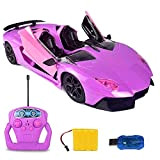 Kikioo Ad alta velocità RC auto rosa bella telecomando Sports Car Car Can One-Button regalo apriporta ragazza squisita giocattolo con ...