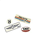 Kimoa, Adesivi Racing Pack Retro Unisex, Crema, Standard
